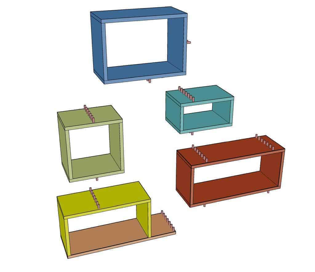 DIY Modern Staggered Bookshelf With No Screws TheDIYPlan