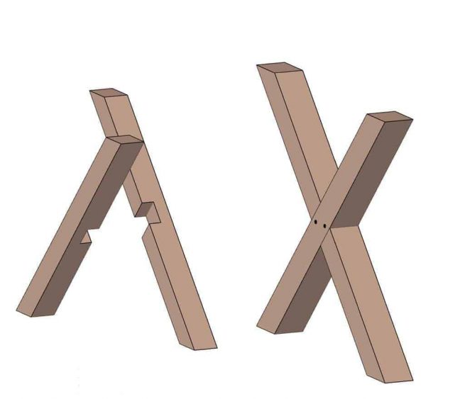 How to Build a DIY Dining Table with Cross Legs TheDIYPlan
