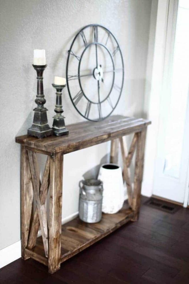 How to Build a DIY Farmhouse Entryway Console Table TheDIYPlan