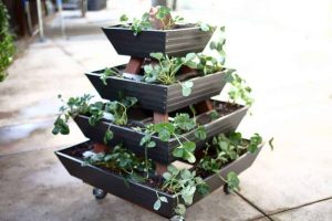 DIY Pyramid gutter planter