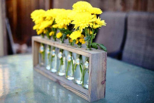 DIY wood table centerpiece