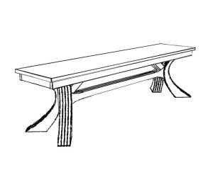 Dining Table Bench with Curved Legs PDF