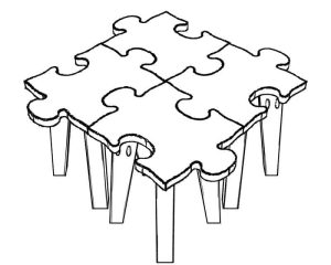 DIY Kids Table Made as Jigsaw Puzzle