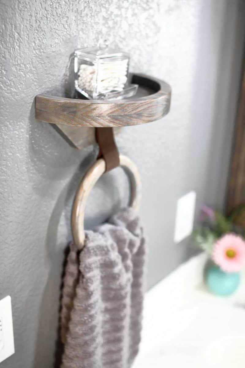 How to Make a DIY Wood Towel Holder Ring with a Shelf TheDIYPlan