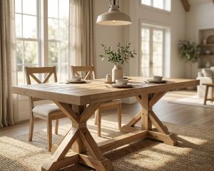 DIY farmhouse dining table woodworking plans