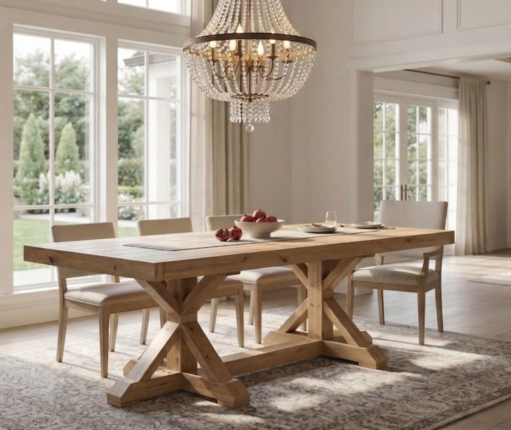 DIY farmhouse dining table woodworking plans