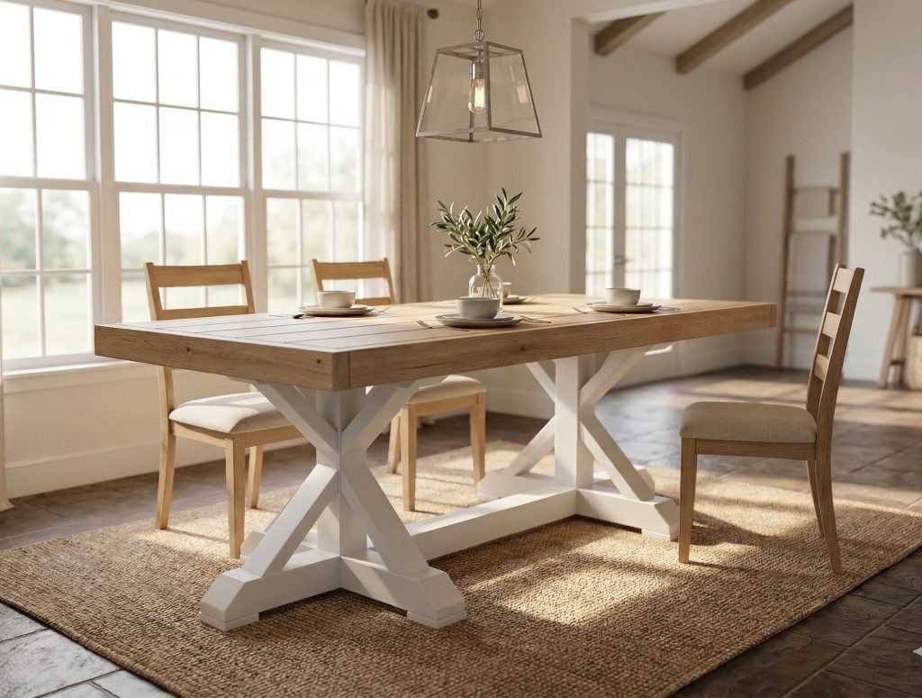 How to Build a DIY Farmhouse Dining Table - TheDIYPlan