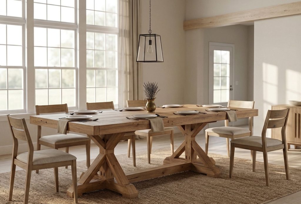 DIY farmhouse dining table woodworking plans