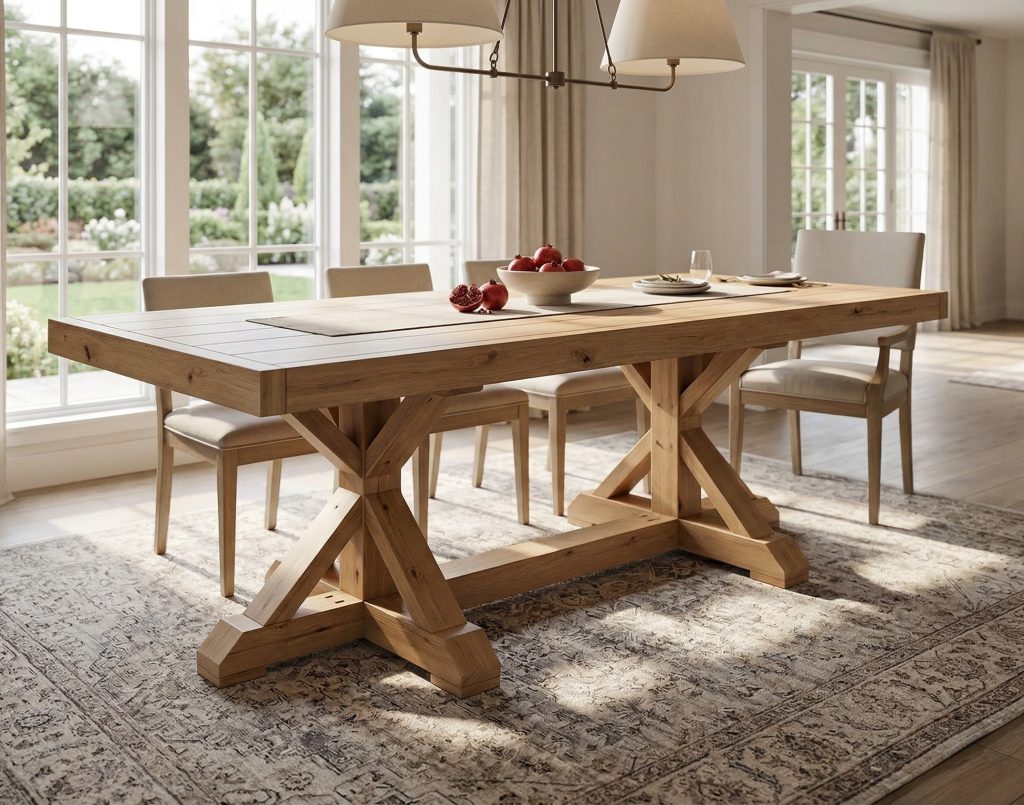 DIY farmhouse dining table woodworking plans