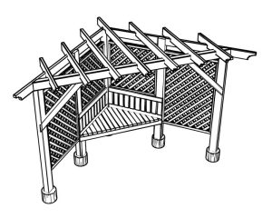 DIY Garden Arbor with a Bench