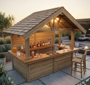 How to Build a DIY Outdoor Bar with a Roof - TheDIYPlan