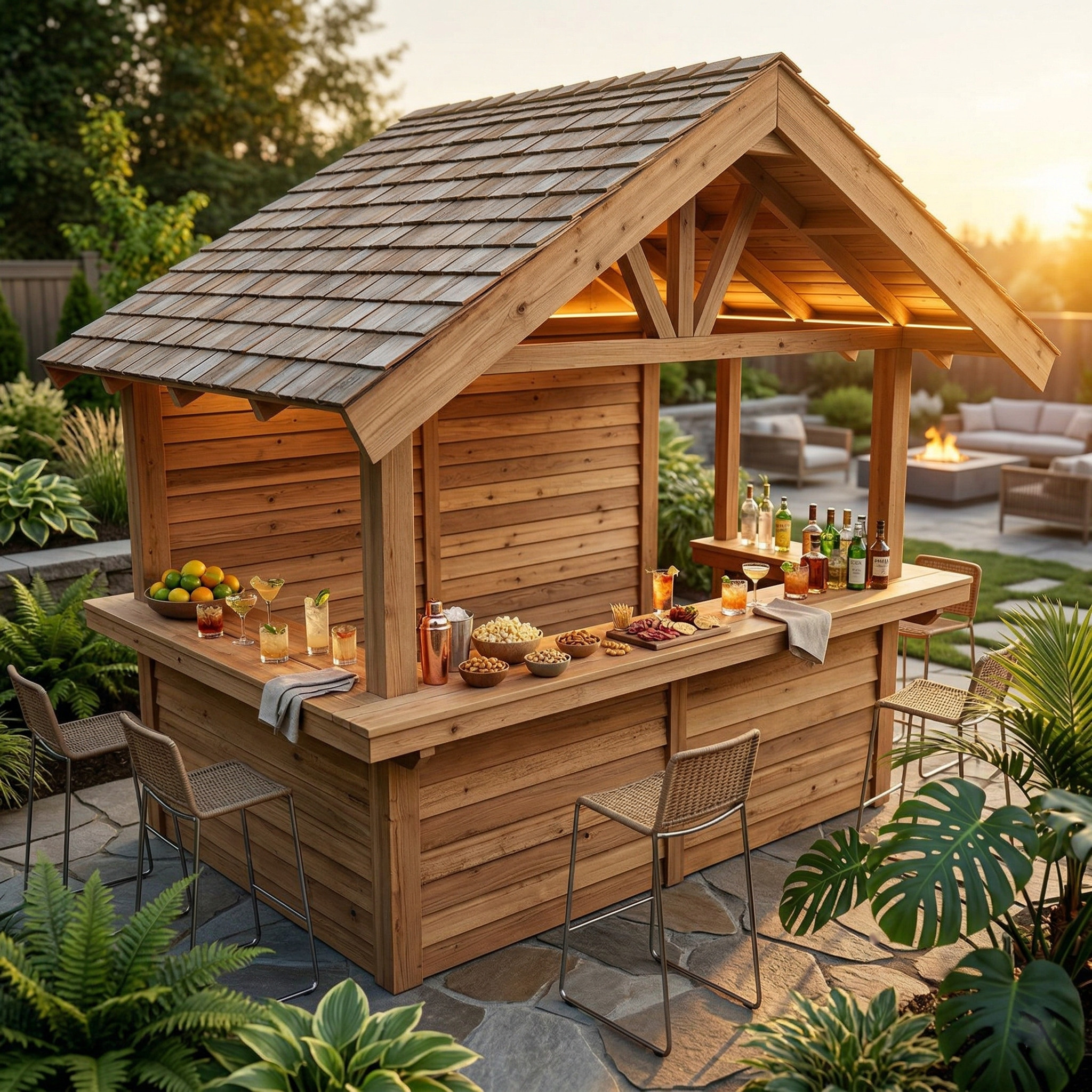 how to build DIY outdoor bar with roof step by step guide