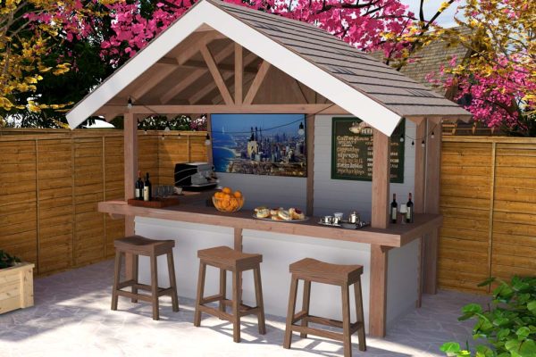 DIY Outdoor Bar with Roof Woodworking Plans PDF - TheDIYPlan