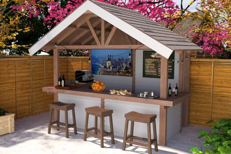 DIY Outdoor Bar with Roof Woodworking Plans PDF - TheDIYPlan