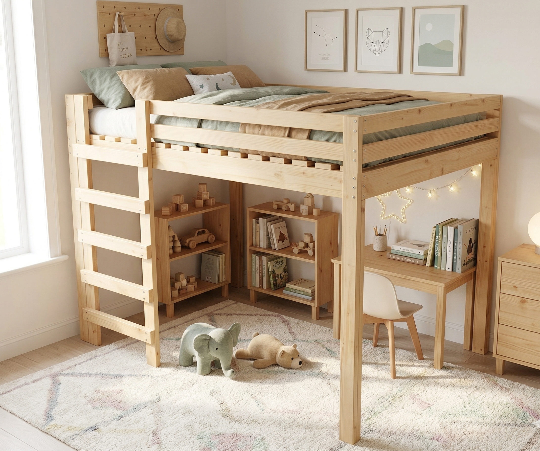 How to build a DIY Full Size Loft Bed with Ladder