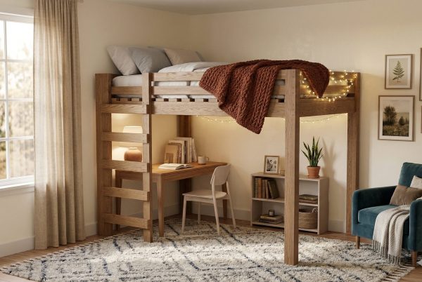 How to build a DIY Full Size Loft Bed with Ladder