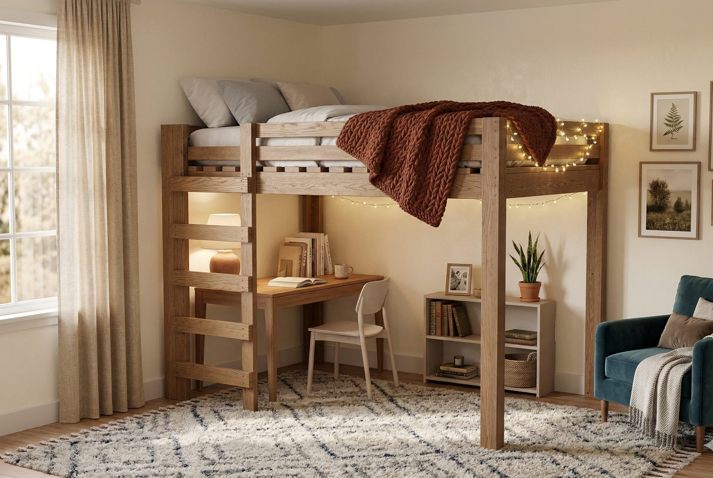 How to Build a DIY Full-Size Loft Bed with Ladder