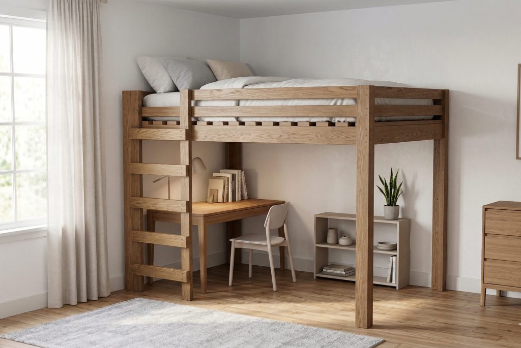 How to build a DIY Full Size Loft Bed with Ladder