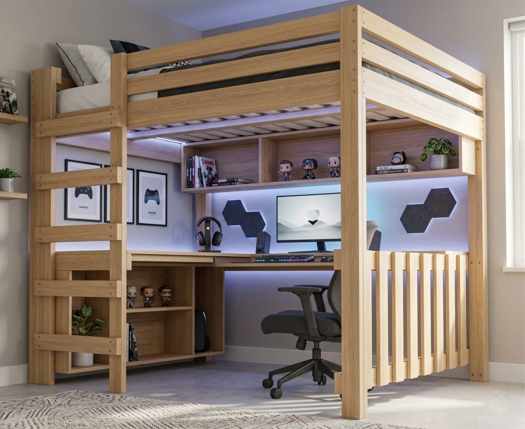 DIY Queen Size Loft Bed with Desk Plans