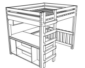diy queen size loft bed with a desk