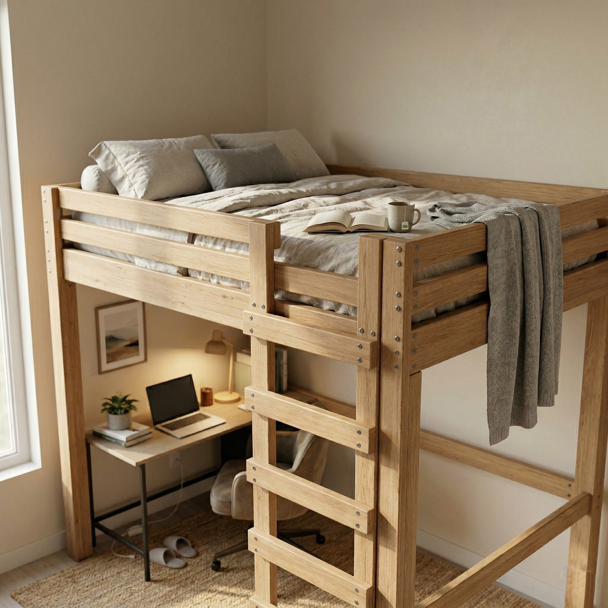 DIY queen size loft bed