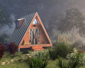 A-Frame house, tiny house, cabin plans