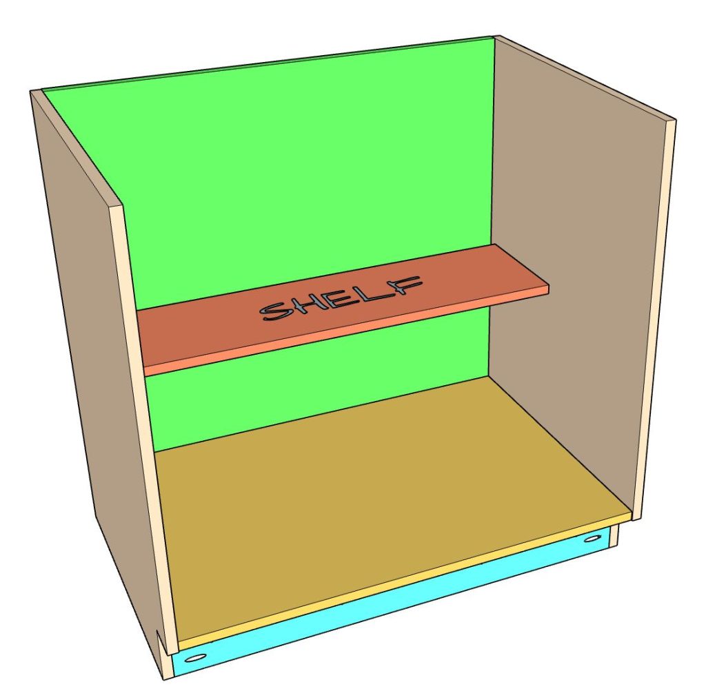 DIY frameless base cabinet double door and drawers tutorial