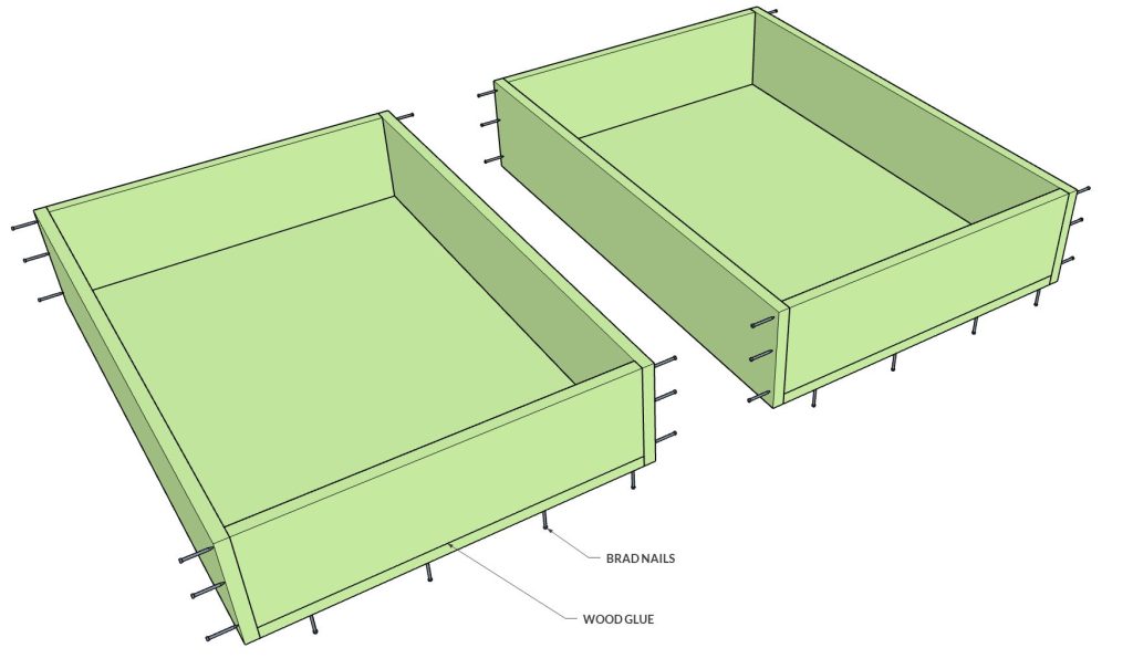 DIY frameless base cabinet double door and drawers tutorial