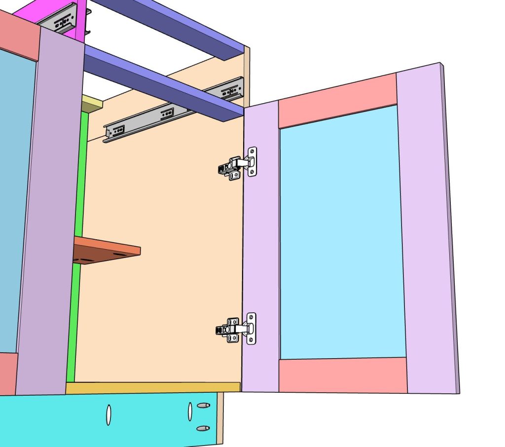 DIY frameless base cabinet double door and drawers tutorial