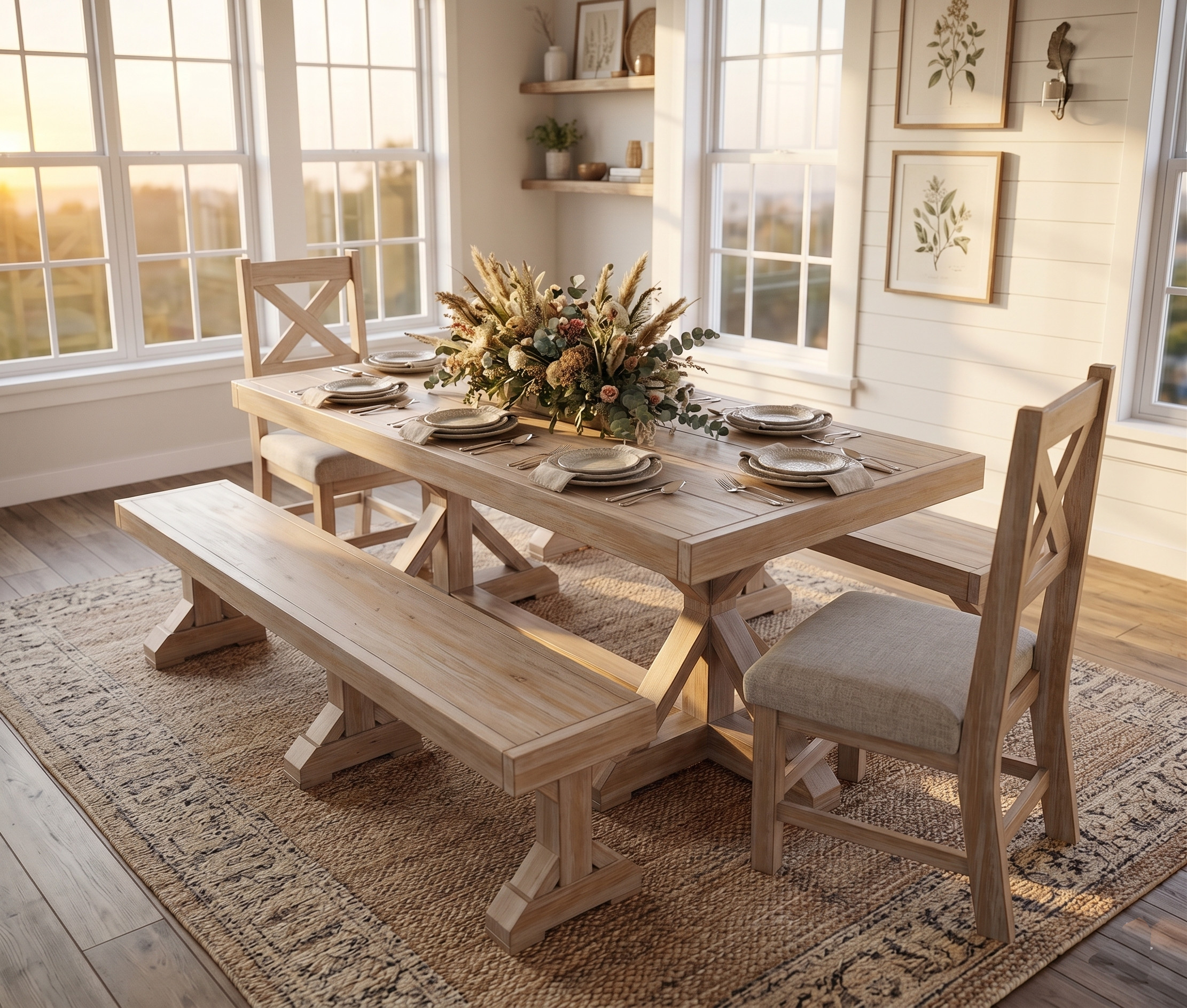 DIY Farmhouse dining set plans