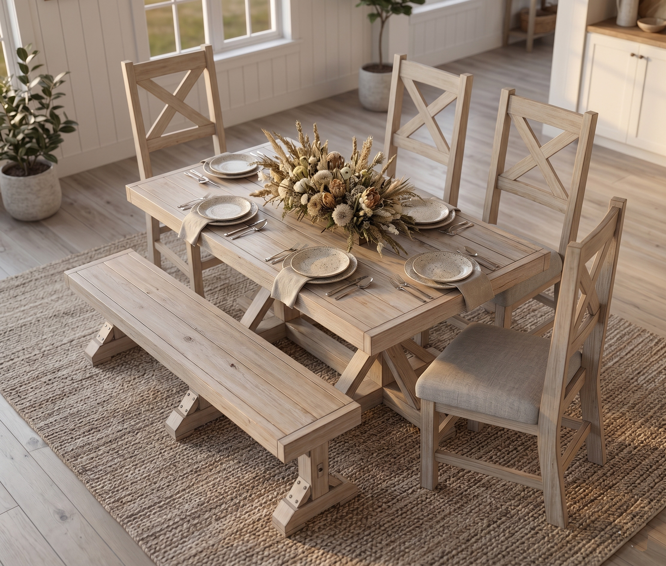 DIY Farmhouse dining set plans