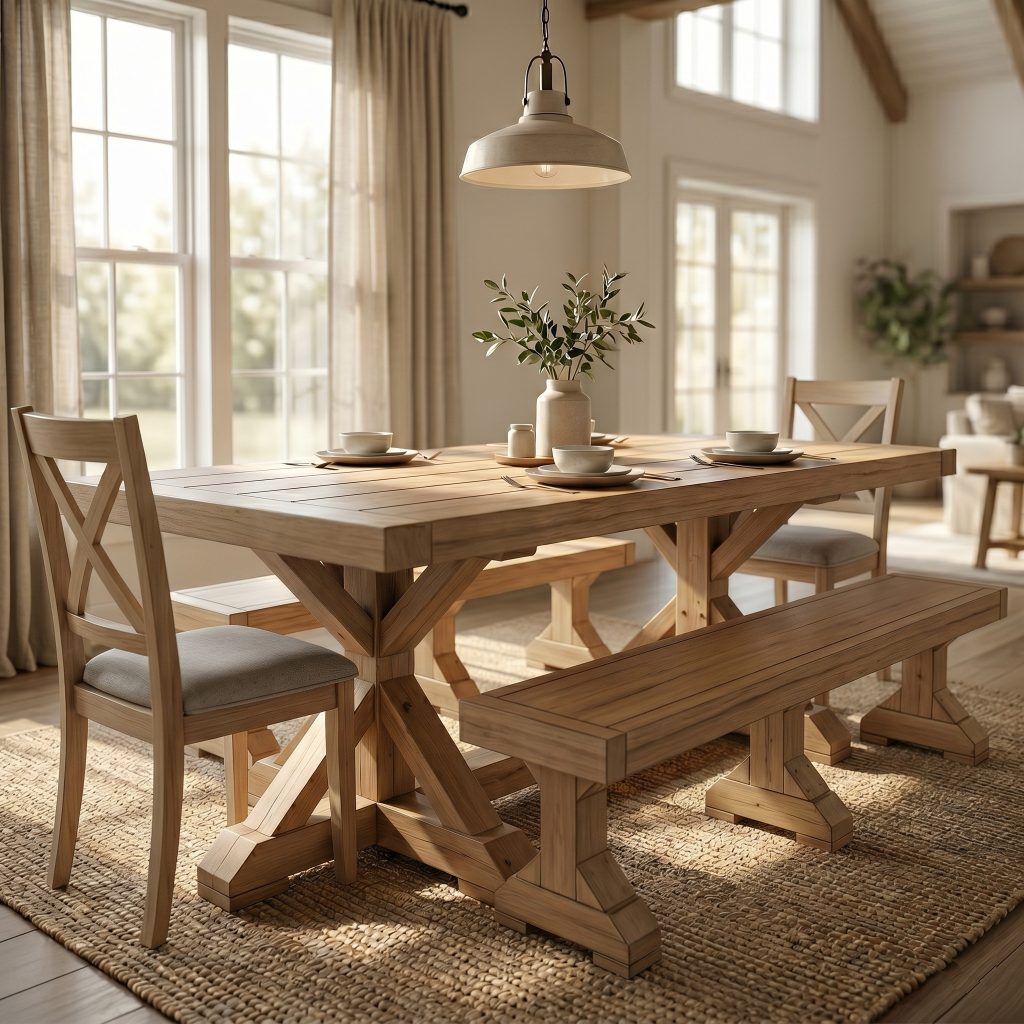 DIY Farmhouse dining set plans