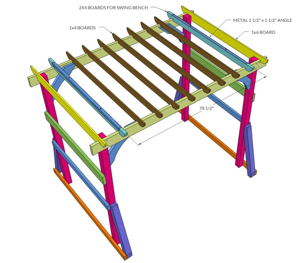 DIY pergola for a swing bench