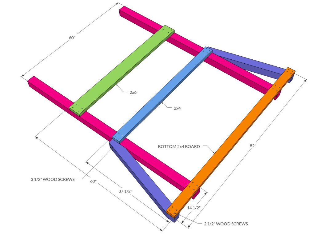 DIY pergola for a swing bench