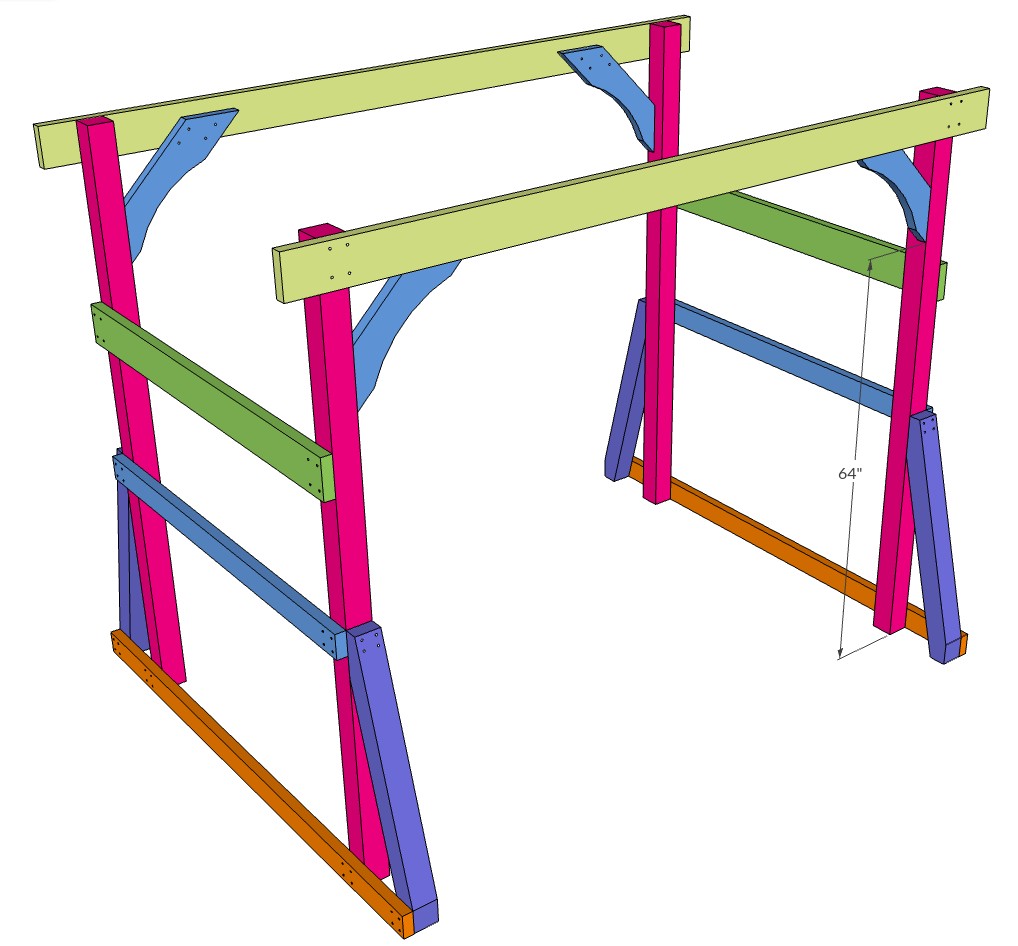 DIY pergola for a swing bench