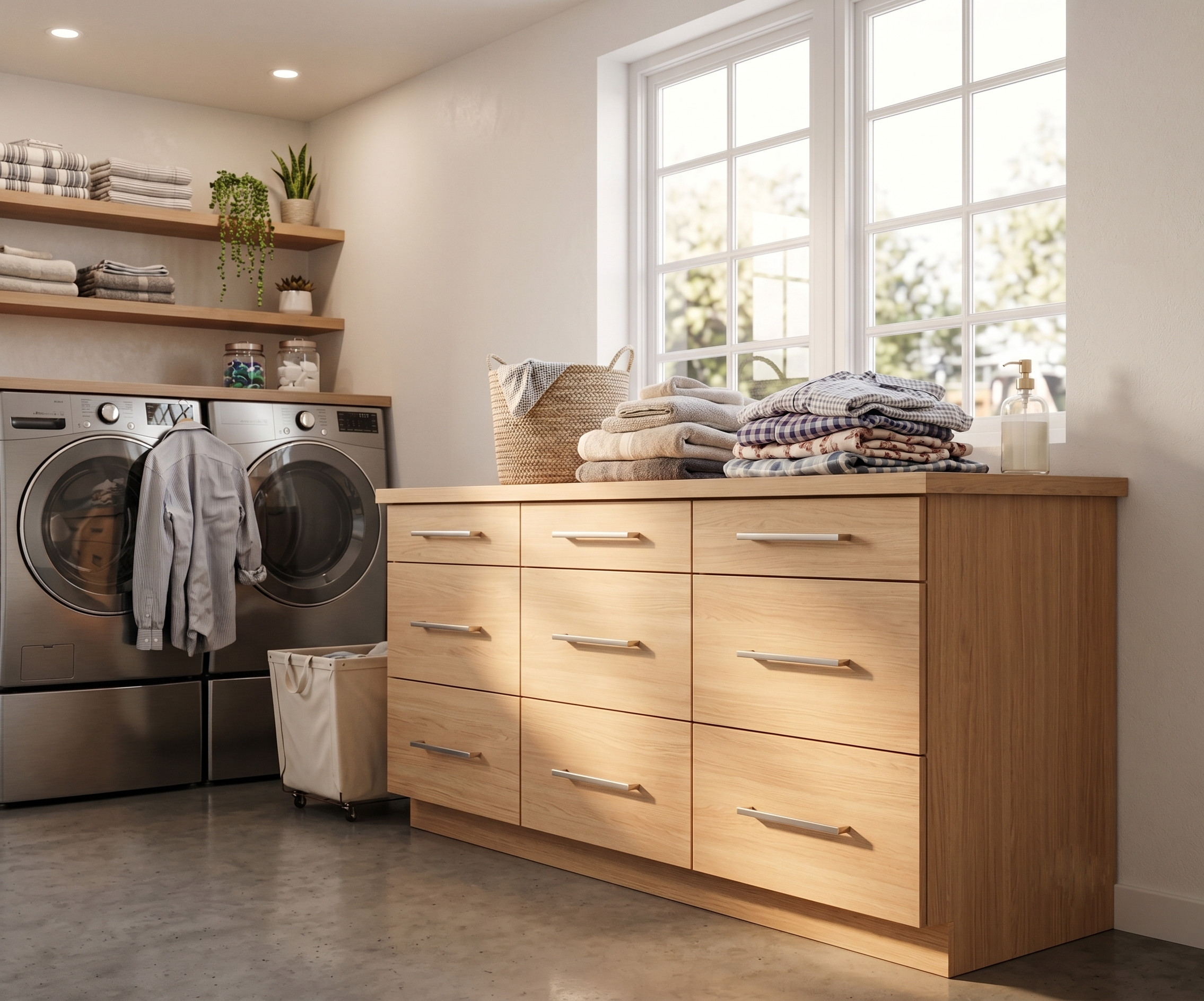 DIY Base Laundry cabinets with drawers
