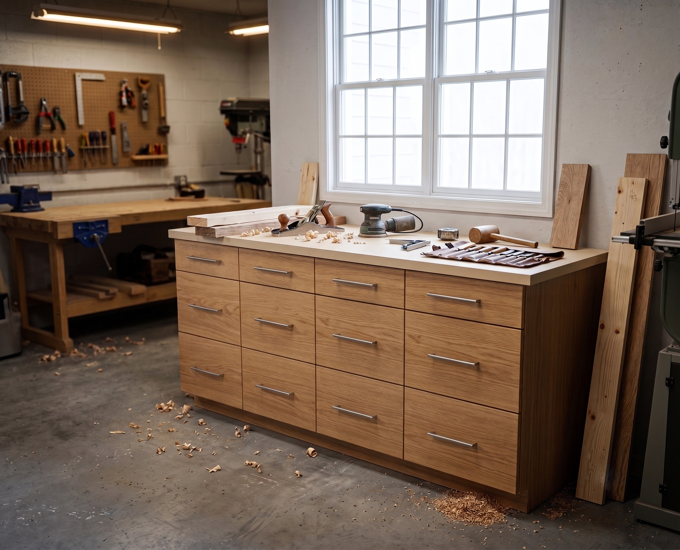DIY Base garage cabinets with drawers