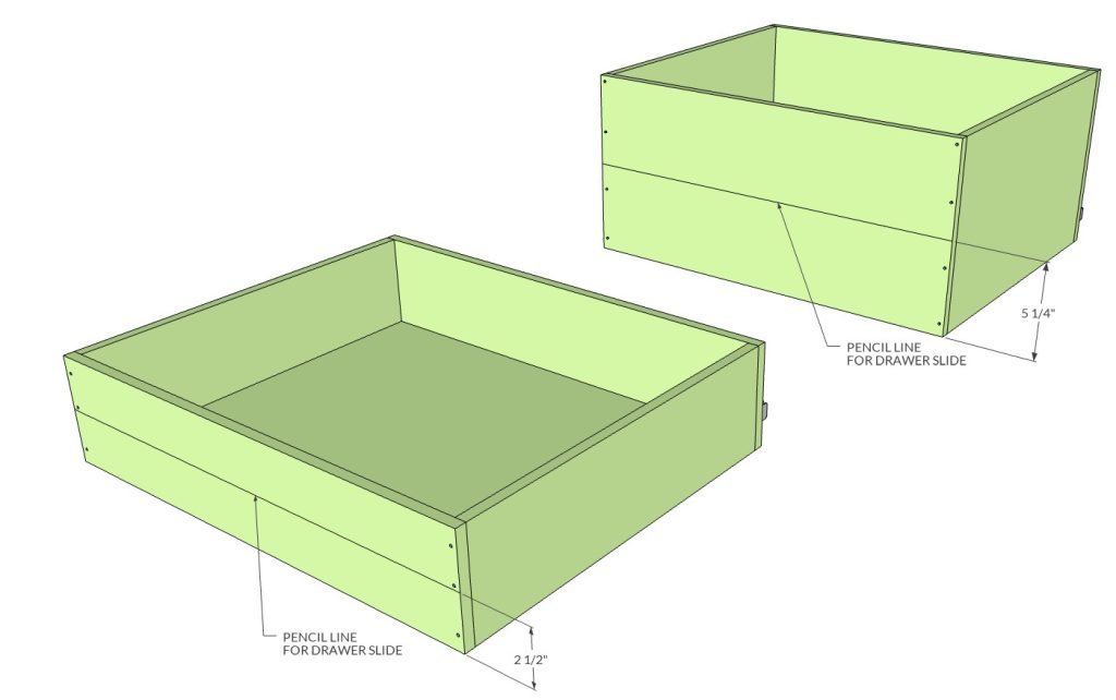 DIY Frameless Bad Cabinet 21" wide, three drawer, slap style