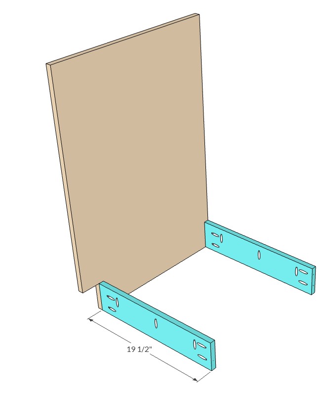 DIY Frameless Bad Cabinet 21" wide, three drawer, slap style