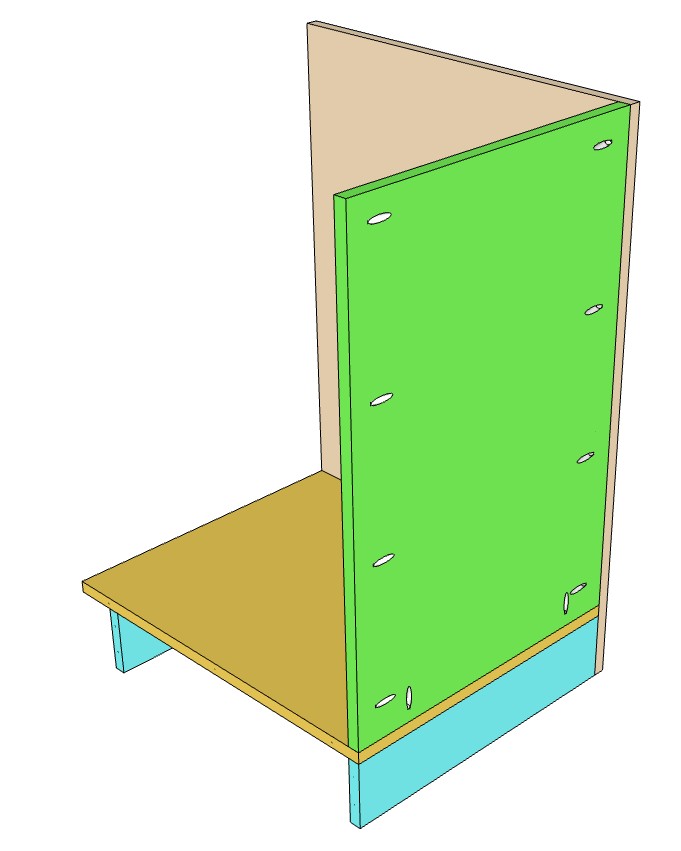 DIY Frameless Bad Cabinet 21" wide, three drawer, slap style